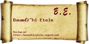 Baumöhl Etele névjegykártya